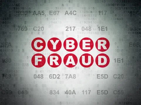 Security concept: Cyber Fraud on Digital Data Paper background Stock Illustration