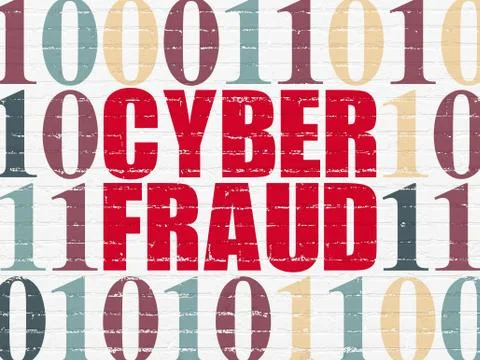 Security concept: Cyber Fraud on wall background Illustrazione stock