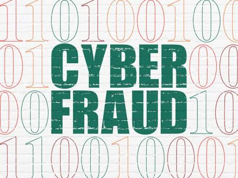 Security concept: Cyber Fraud on wall background Stock Illustration