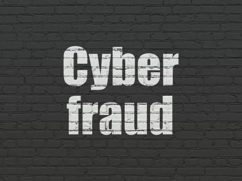 Security concept: Cyber Fraud on wall background Stock Illustration