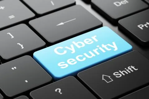 Security concept: Cyber Security on computer keyboard background 스톡 일러스트