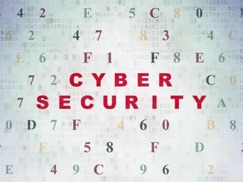 Security concept: Cyber Security on Digital Data Paper background Illustrazione stock