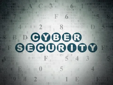 Security concept: Cyber Security on Digital Data Paper background Illustrazione stock