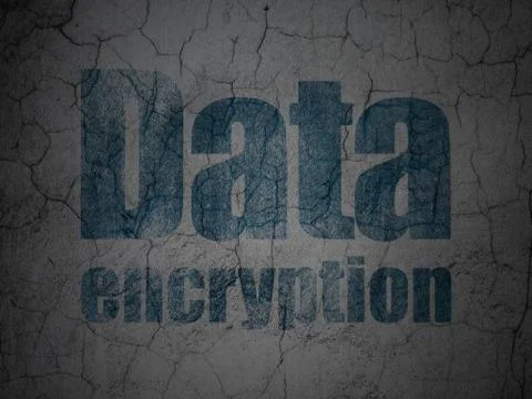 Security concept: Data Encryption on grunge wall background Stock Illustration