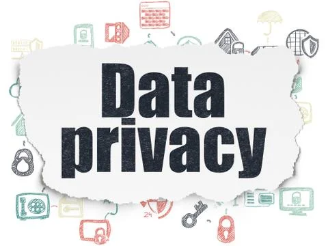 Security concept: Data Privacy on Torn Paper background Stock Illustration