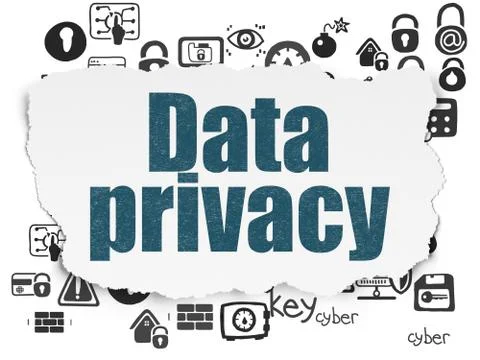 Security concept: Data Privacy on Torn Paper background Illustrazione stock