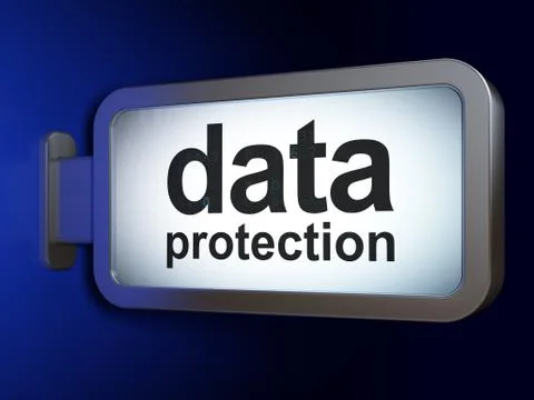Security concept: Data Protection on billboard background Illustrazione stock