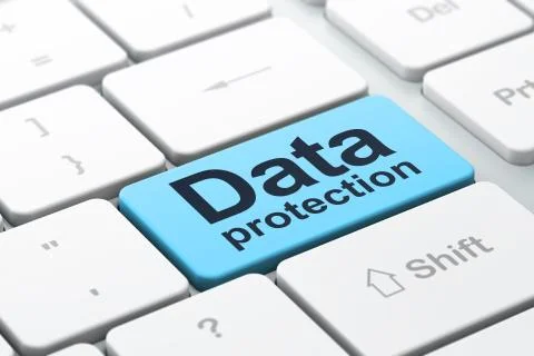 Security concept: Data Protection on computer keyboard background Stock Illustration