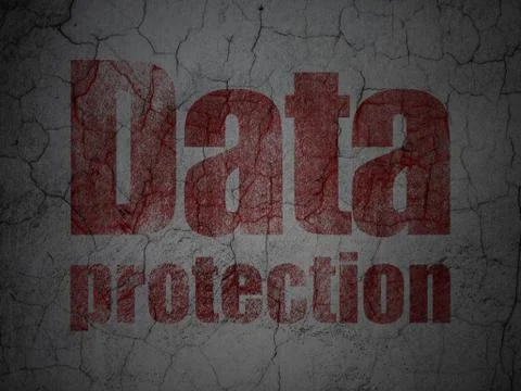 Security concept: Data Protection on grunge wall background Stock Illustration