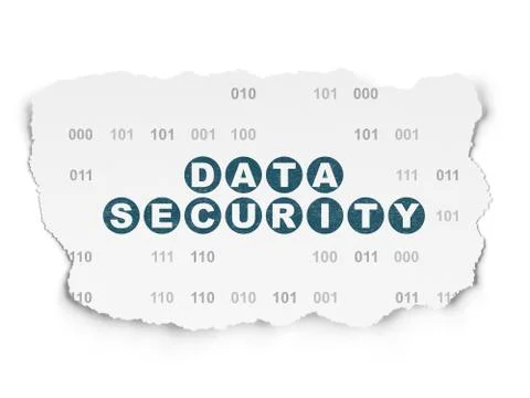 Security concept: Data Security on Torn Paper background Illustrazione stock