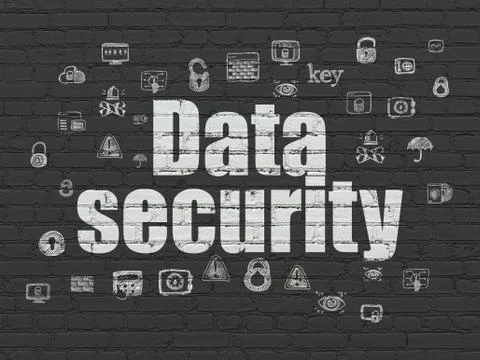 Security concept: Data Security on wall background Stock Illustration