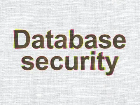 Security concept: Database Security on fabric texture background イラスト素材