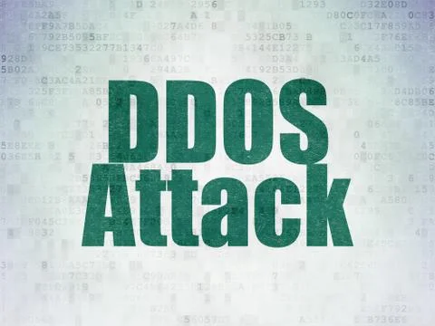 Security concept: DDOS Attack on Digital Paper background Stockillustratie