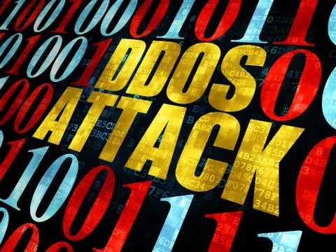 Security concept: DDOS Attack on Digital background Stock Illustration