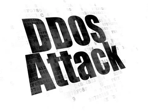 Security concept: DDOS Attack on Digital background Stock Illustration