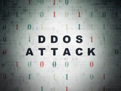 Security concept: DDOS Attack on Digital Data Paper background Stock Illustration