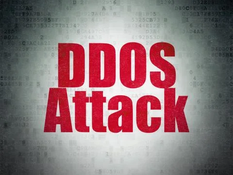 Security concept: DDOS Attack on Digital Data Paper background Stock Illustration