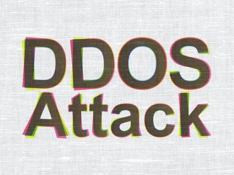Security concept: DDOS Attack on fabric texture background Illustrazione stock