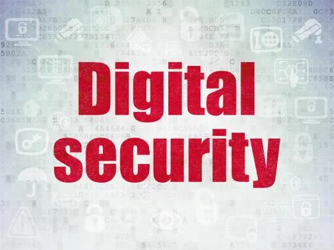 Security concept: Digital Security on Digital Data Paper background Stock Illustration