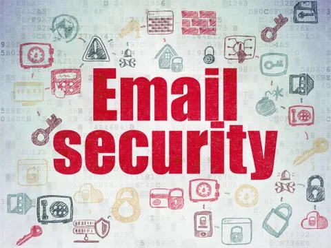 Security concept: Email Security on Digital Paper background Illustrazione stock