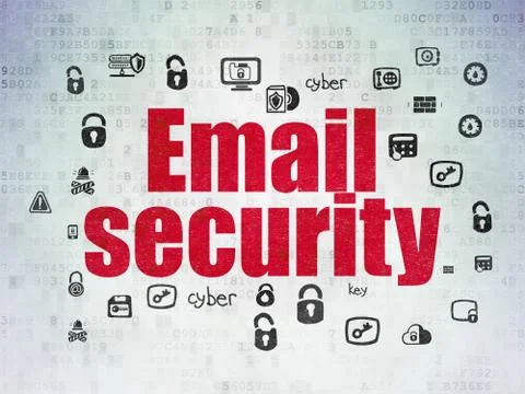 Security concept: Email Security on Digital Data Paper background Illustrazione stock