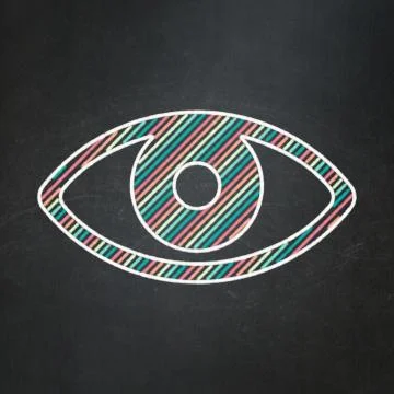 Security concept: Eye on chalkboard background Stock Illustration