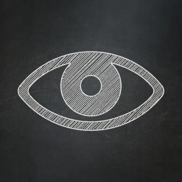 Security concept: Eye on chalkboard background Stock Illustration