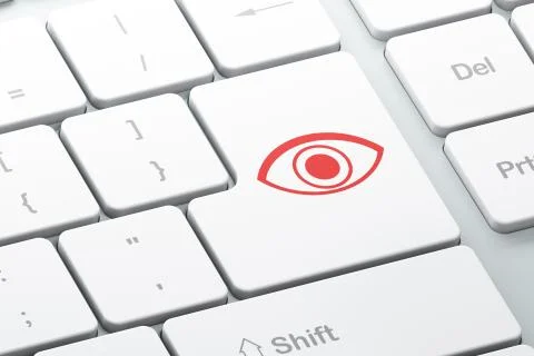 Security concept: Eye on computer keyboard background イラスト素材