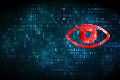 Security concept: Eye on digital background 스톡 일러스트