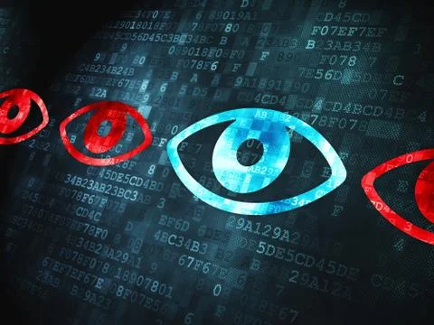 Security concept: Eye on digital background 스톡 일러스트