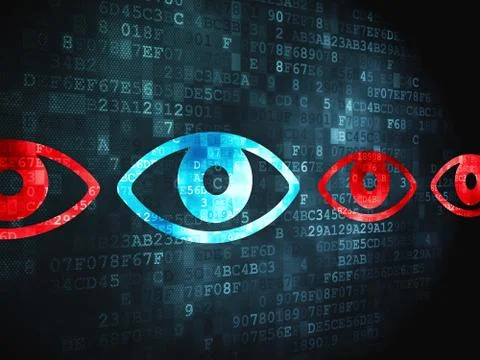 Security concept: Eye on digital background 스톡 일러스트