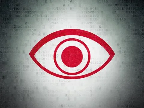 Security concept: Eye on Digital Data Paper background 스톡 일러스트