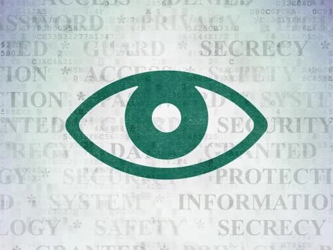Security concept: Eye on Digital Data Paper background 스톡 일러스트