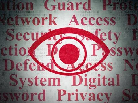 Security concept: Eye on Digital Data Paper background 스톡 일러스트