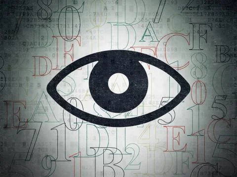 Security concept: Eye on Digital Paper background 스톡 일러스트
