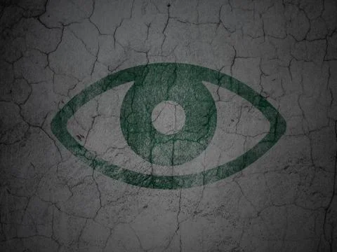 Security concept: Eye on grunge wall background Stock Illustration