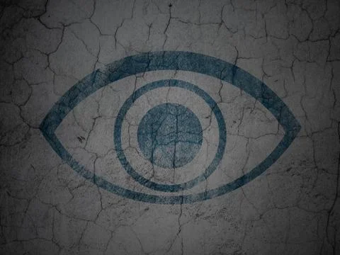 Security concept: Eye on grunge wall background Stock Illustration
