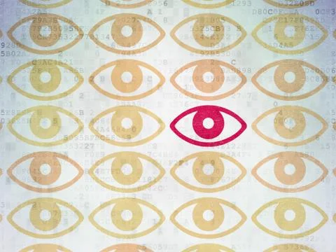 Security concept: eye icon on Digital Paper background Stock Illustration