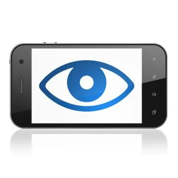 Security concept: Eye on smartphone 스톡 일러스트