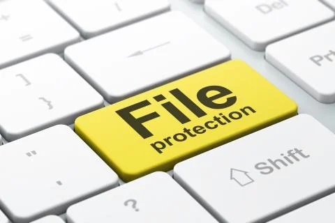 Security concept: File Protection on computer keyboard background 스톡 일러스트