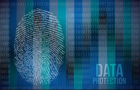 Security concept: fingerprint and data protection Stock Illustration