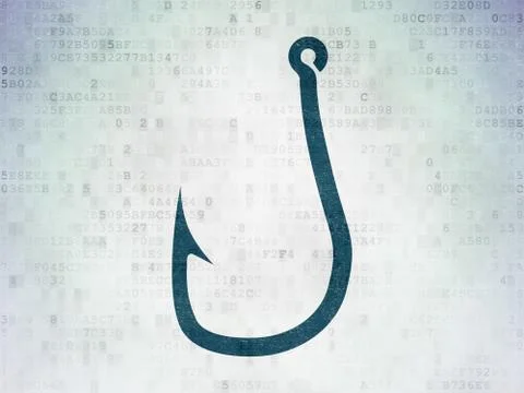 Security concept: Fishing Hook on Digital Paper background Stock-Illustration