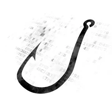 Security concept: Fishing Hook on Digital background Stock-Illustration