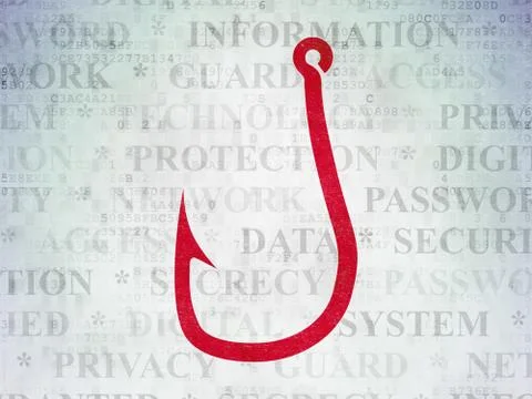 Security concept: Fishing Hook on Digital Data Paper background 스톡 일러스트