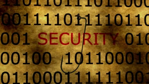 Security Concept With Fishing Hook Over Text Symbolizing Phishing Scam Stock Footage 333072227