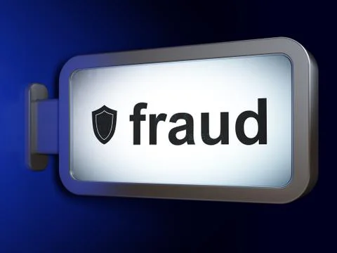 Security concept: Fraud and Shield on billboard background Stock Illustration