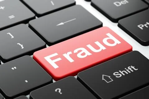 Security concept: Fraud on computer keyboard background Stock Illustration