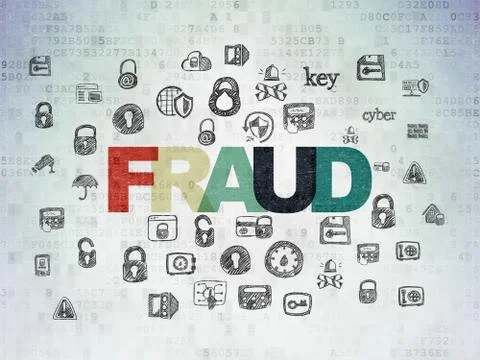Security concept: Fraud on Digital Data Paper background Illustrazione stock