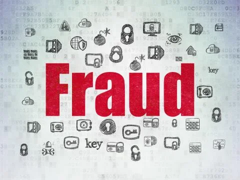 Security concept: Fraud on Digital Data Paper background Illustrazione stock