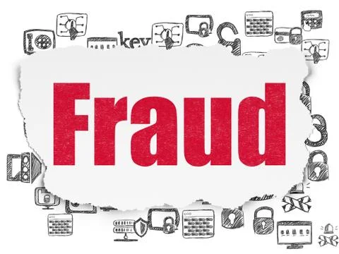 Security concept: Fraud on Torn Paper background Stock Illustration